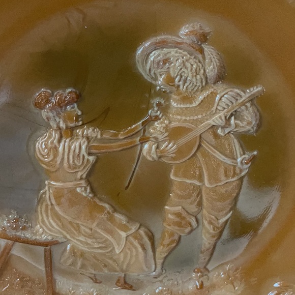 Rare McKee & Brothers, McKee Works chocolate glass plate circa 1902 Troubadour - Picture 2 of 5